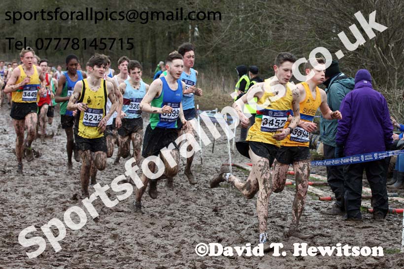 Mens under-17s 2018 British Inter Counties Cross Country Champs., Prestwold Hall, Loughborough. Photo: David T. Hewitson/Sports for All Pics